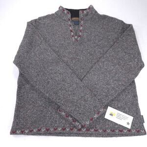 Woolrich 1/4 Zip Long Sleeve Pullover Cotton Sweater Womens Size M Gray